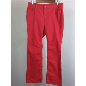 Ann Taylor LOFT Curvy Boot Corduroy Pants Red 10P 30x29 Mid Rise Stretch